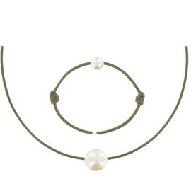 Les Poulettes Bijoux - Set Collier Et Bracelet Lien La Perle Blanche Des Poulettes - Classics