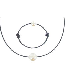 Les Poulettes Bijoux - Set Collier Et Bracelet Lien La Perle Blanche Des Poulettes - Classics