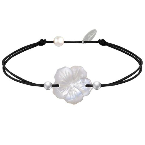 Les Poulettes Bijoux - Bracelet Lien Fleur De Nacre Ivoire Et Perles D'argent - Classics