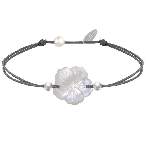 Les Poulettes Bijoux - Bracelet Lien Fleur De Nacre Ivoire Et Perles D'argent - Classics