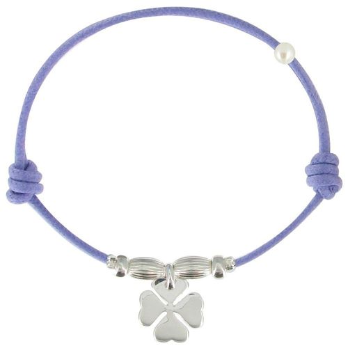 Les Poulettes Bijoux - Bracelet Lien Trèfle Argent - Colors