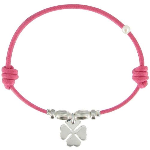 Les Poulettes Bijoux - Bracelet Lien Trèfle Argent - Colors