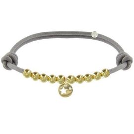 Les Poulettes Bijoux - Bracelet Lien Médaille Etoile Et Perles Plaquées Or - Classics