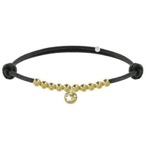 Les Poulettes Bijoux - Bracelet Lien Médaille Etoile Et Perles Plaquées Or - Classics