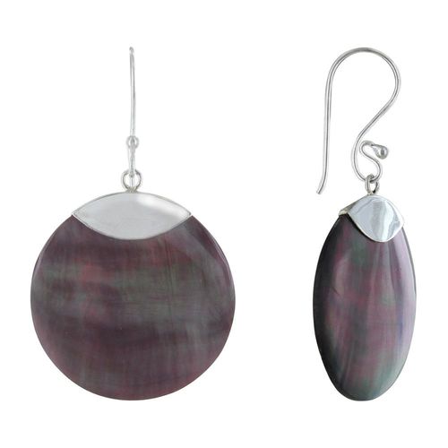 Les Poulettes Bijoux - Boucles D'oreilles Argent Disque Nacre - Classics