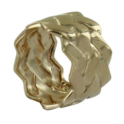 Les Poulettes Bijoux - Bague Plaqué Or Tube Tréssé