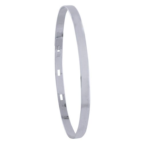 Les Poulettes Bijoux - Bracelet Argent Rhodié Jonc Plat Fermeture Crochet