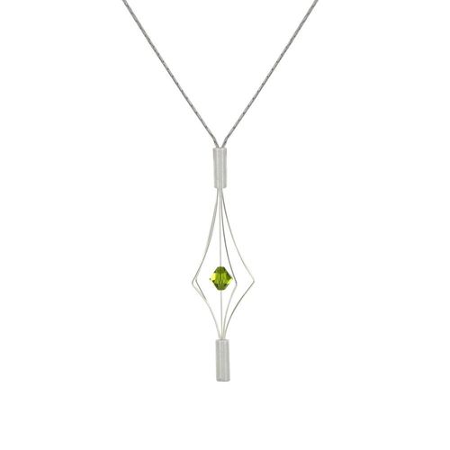 Les Poulettes Bijoux - Collier Argent Lanterne Et Cristal - Petit Modèle