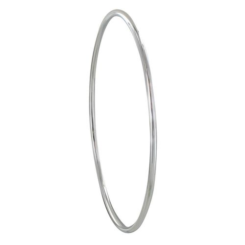Les Poulettes Bijoux - Bracelet Argent Rhodié Jonc Très Fin Rond 5,8cm