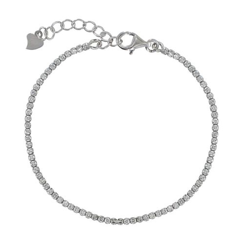 Les Poulettes Bijoux - Bracelet Argent Rhodié Petits Carrés De Strass