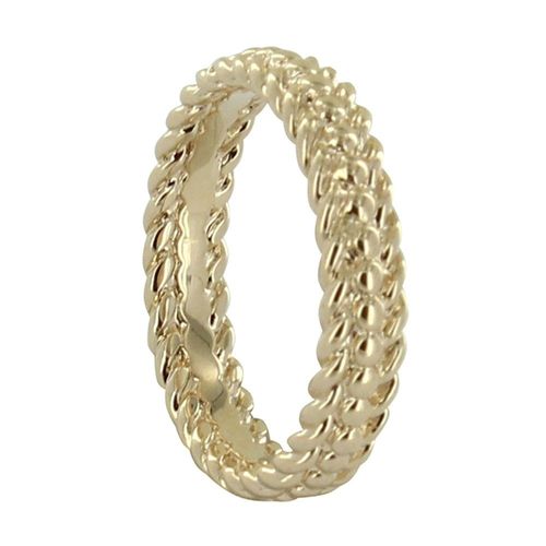 Les Poulettes Bijoux - Bague Plaqué Or Tresses Et Billes