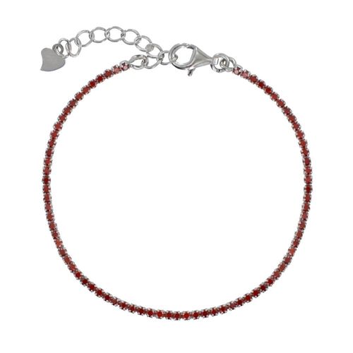 Les Poulettes Bijoux - Bracelet Argent Rhodié Petits Carrés De Strass