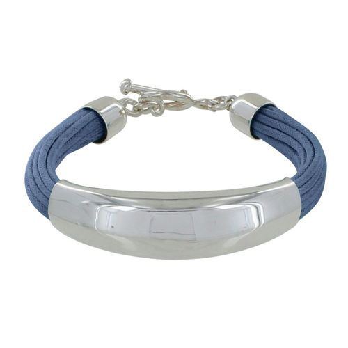 Les Poulettes Bijoux - Bracelet Argent Demi-Jonc Sur Fils De Coton - Classics