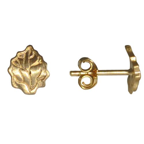Les Poulettes Bijoux - Boucles D'oreilles Plaqué Or Petites Feuilles
