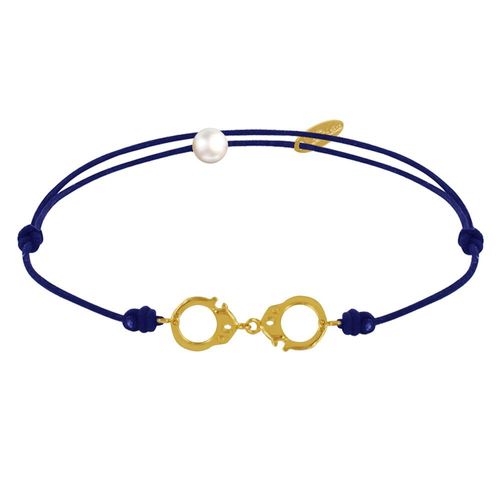 Les Poulettes Bijoux - Bracelet Lien Plaqué Or Petites Menottes