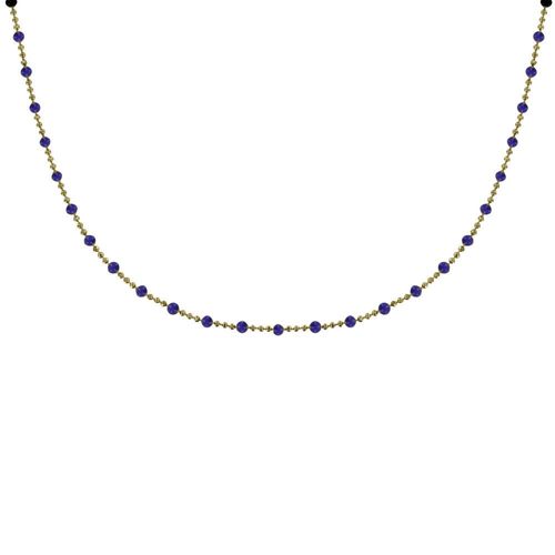 Les Poulettes Bijoux - Collier Plaqué Or Chaine Billes Et Perles Émaillées