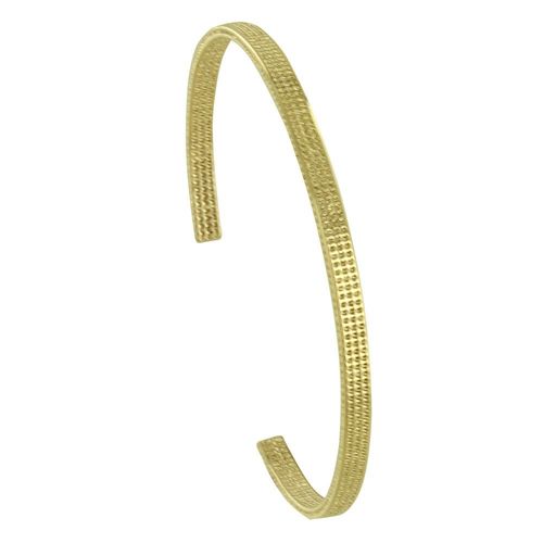 Les Poulettes Bijoux - Bracelet Plaqué Or Demi Jonc Pointillés