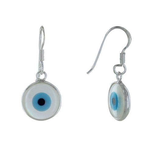 Les Poulettes Bijoux - Boucles D'oreilles Argent Oeil De Nacre Ivoire