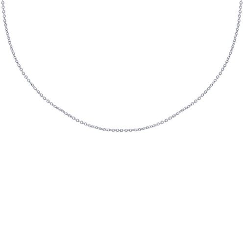 Les Poulettes Bijoux - Chaine En Argent Rhodié 1mm Maille Ronde 3 Tailles
