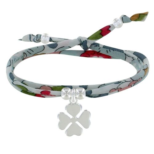 Les Poulettes Bijoux - Bracelet Double Tour Lien Liberty Et Trèfle Argent - Classics