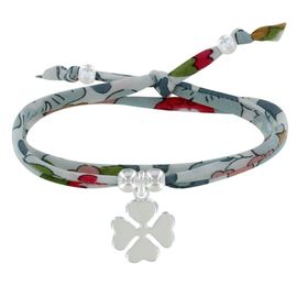 Les Poulettes Bijoux - Bracelet Double Tour Lien Liberty Et Trèfle Argent - Classics