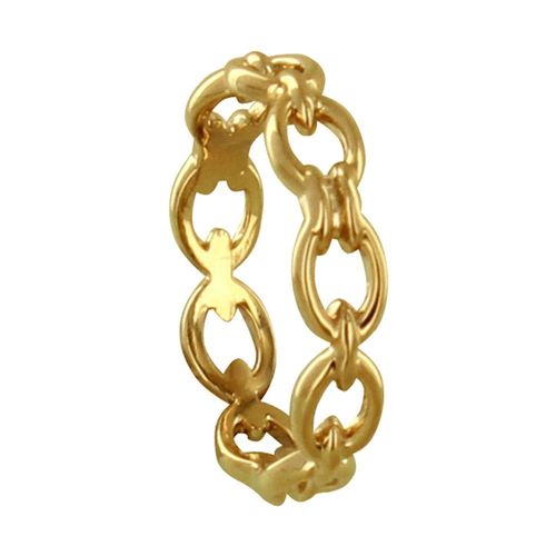 Les Poulettes Bijoux - Bague Plaqué Or Maillons Simple