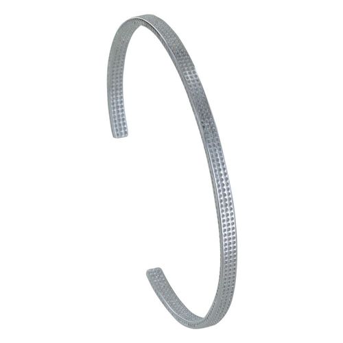 Les Poulettes Bijoux - Bracelet Argent Rhodié Demi Jonc Pointillés