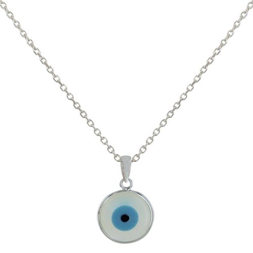 Les Poulettes Bijoux - Collier Argent Oeil De Nacre Ivoire