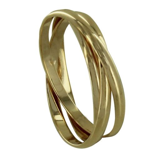 Les Poulettes Bijoux - Bague Plaqué Or Triples Anneaux