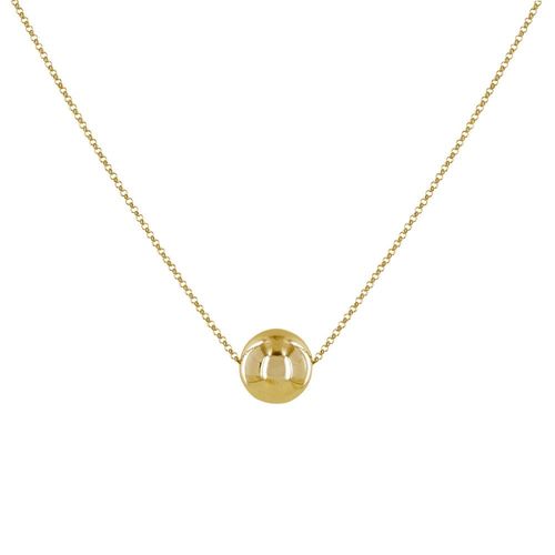 Les Poulettes Bijoux - Collier Plaqué Or Grosse Bille 14mm
