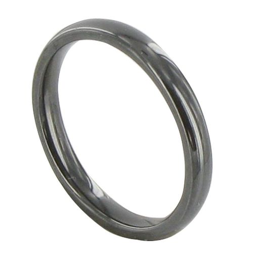 Les Poulettes Bijoux - Bague Anneau De Céramique Noire - 3mm
