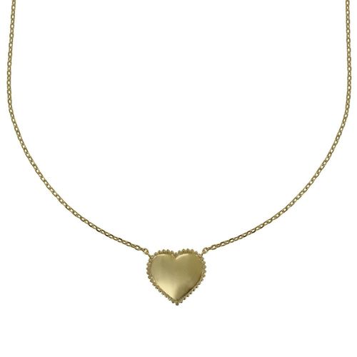 Les Poulettes Bijoux - Collier Plaqué Or Coeur Et Billes