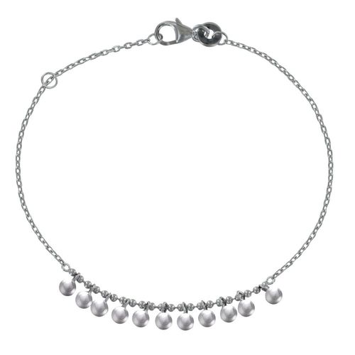 Les Poulettes Bijoux - Bracelet Argent Rhodié Petites Breloques Billes