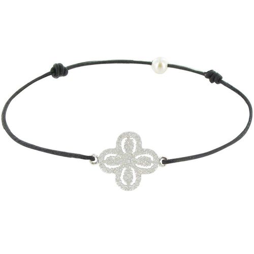 Les Poulettes Bijoux - Bracelet Lien Argent Fleur De Strass - Classics