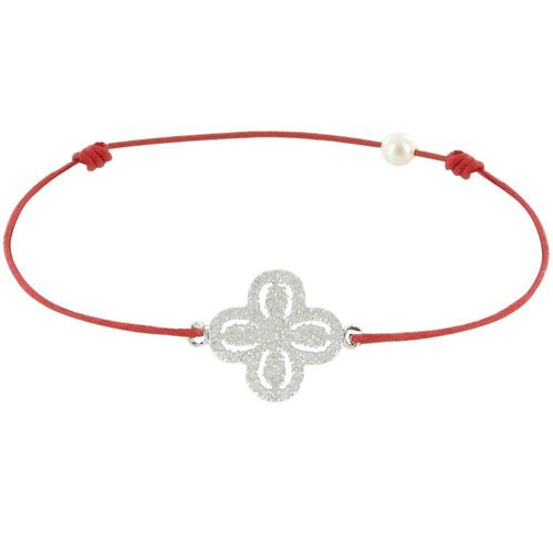 Les Poulettes Bijoux - Bracelet Lien Argent Fleur De Strass - Classics