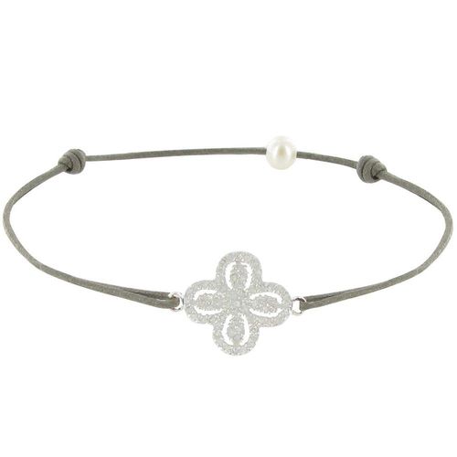 Les Poulettes Bijoux - Bracelet Lien Argent Fleur De Strass - Classics