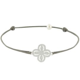 Les Poulettes Bijoux - Bracelet Lien Argent Fleur De Strass - Classics