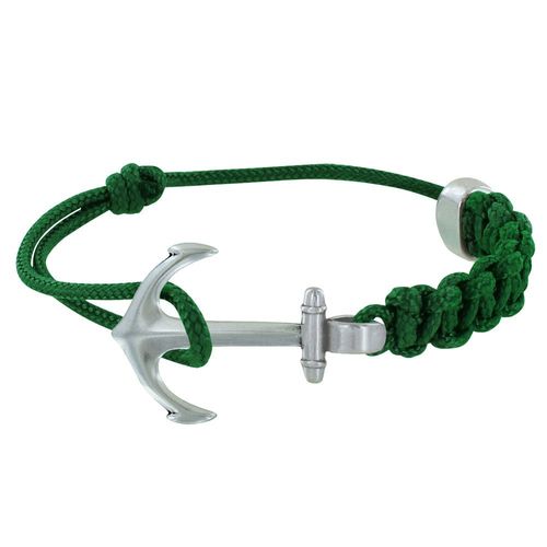 Les Poulettes Bijoux - Bracelet Argenté Ancre Lien Tressé Coulissant