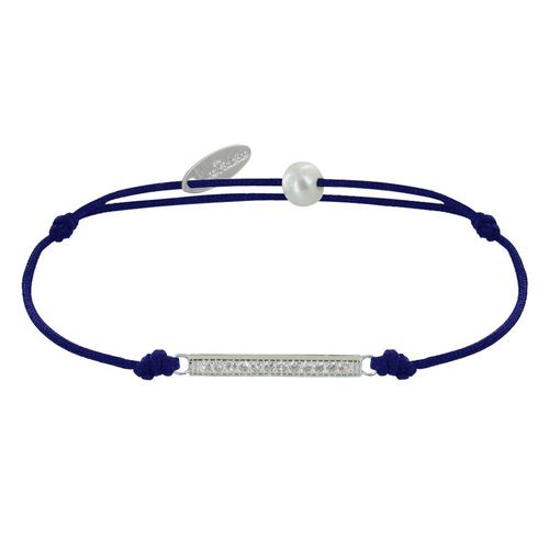 Les Poulettes Bijoux - Bracelet Lien Argent Petite Barrette De Strass