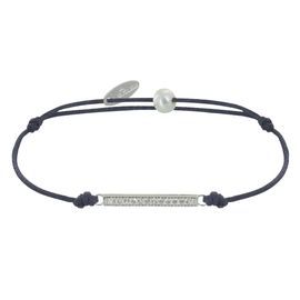 Les Poulettes Bijoux - Bracelet Lien Argent Petite Barrette De Strass