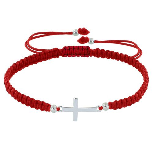 Les Poulettes Bijoux - Bracelet Argent Croix Lien Tréssé - Classics