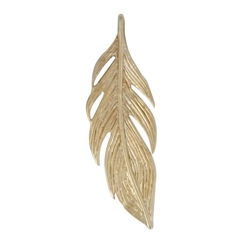 Les Poulettes Bijoux - Pendentif Plaqué Or Petite Plume - Petit Modèle
