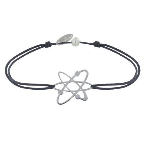 Les Poulettes Bijoux - Bracelet Mixte Lien Médaille Argent Atome