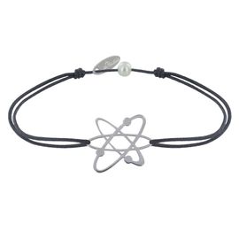 Les Poulettes Bijoux - Bracelet Mixte Lien Médaille Argent Atome