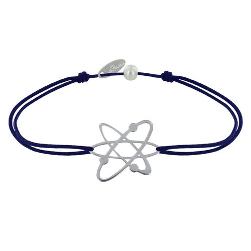 Les Poulettes Bijoux - Bracelet Mixte Lien Médaille Argent Atome