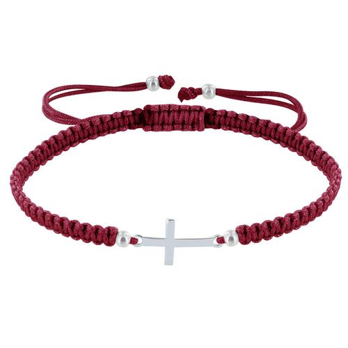 Les Poulettes Bijoux - Bracelet Argent Croix Lien Tréssé - Classics
