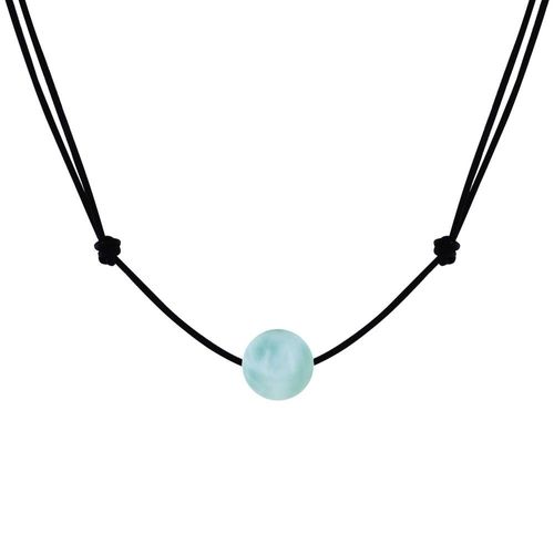 Les Poulettes Bijoux - Collier Lien Perle De Larimar