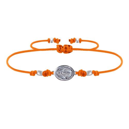 Les Poulettes Bijoux - Bracelet Lien Médaille Argent Ovale Vierge Miraculeuse