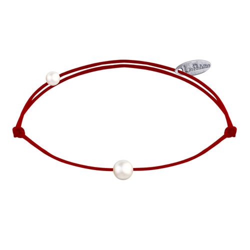 Les Poulettes Bijoux - Bracelet Lien Petite Perle Blanche