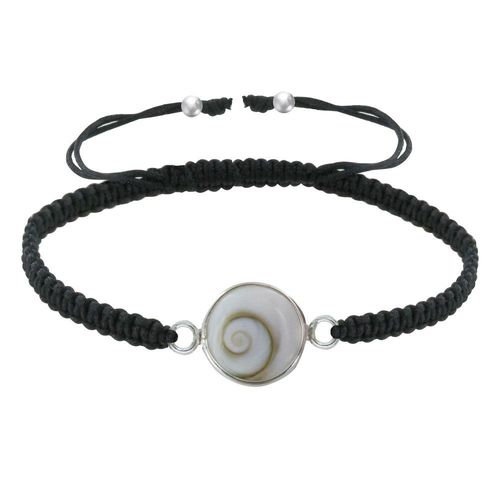 Les Poulettes Bijoux - Bracelet Argent Lien Tréssé Oeil De Sainte Lucie Rond